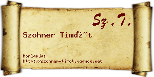 Szohner Timót névjegykártya